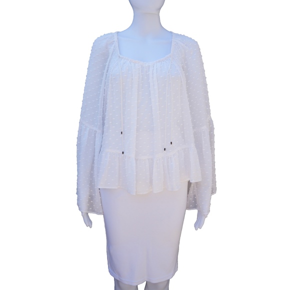 ULLA JOHNSON WHITE SWISS DOT PEASANT SHIRT - Picture 8 of 8